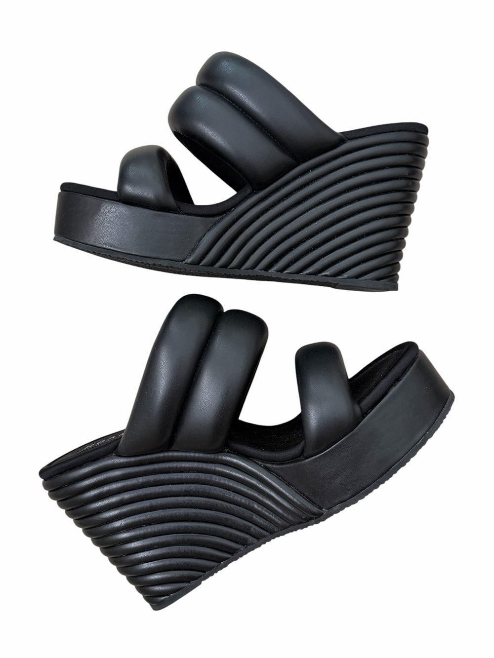ROAM Strata Puffy Vegan Leather Platform Wedge Sandals Size 39 US 9 NEW